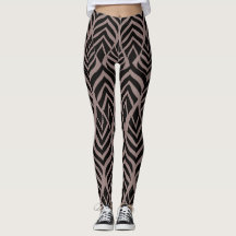 Brown & Black Abstract Safari Animal Print Legging