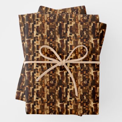 Brown &amp; Black Abstract Wrapping Paper Sheets