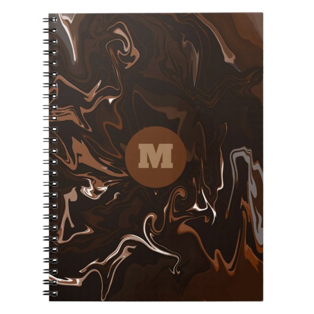 Brown, Black and Gray Swirls Notebook (Front)