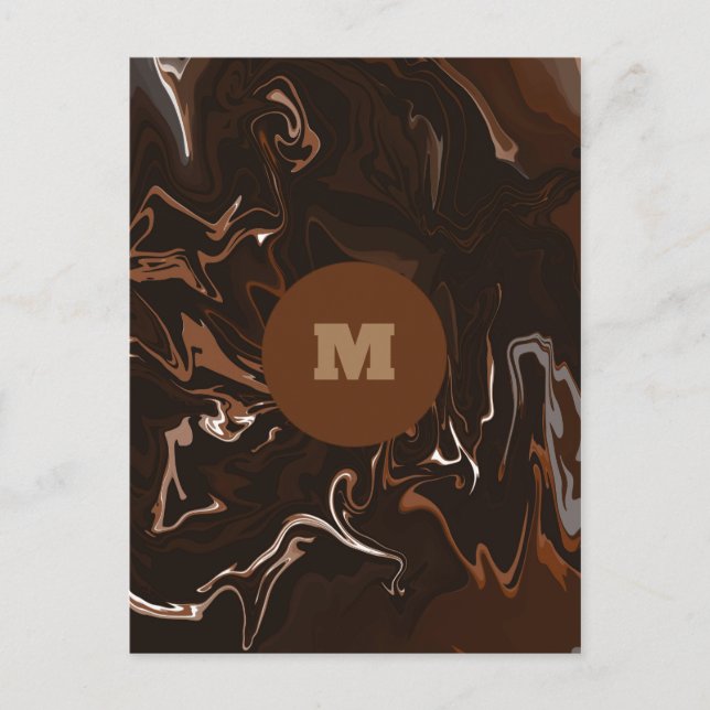 Brown, Black and Gray Swirls Postcard (Front)