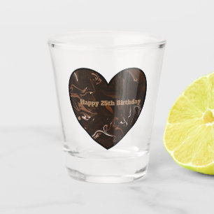 Brown, Black and Gray Swirls Shot Glass