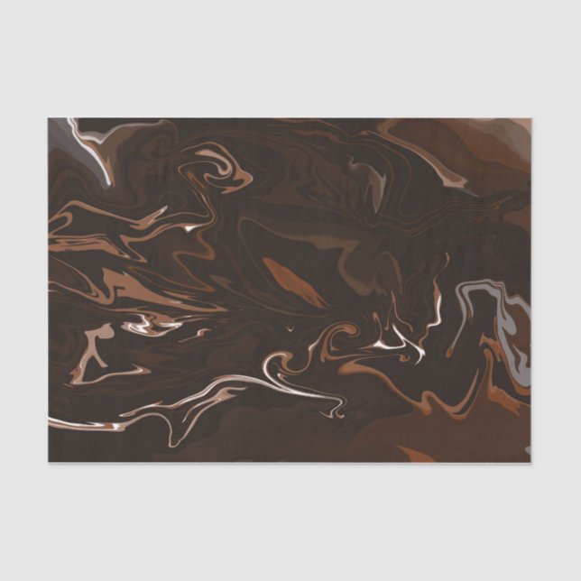 Brown, Black and Gray Swirls Tissue Paper (Front)