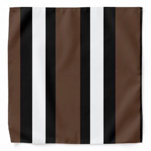 Brown, black and white stripes  bandana