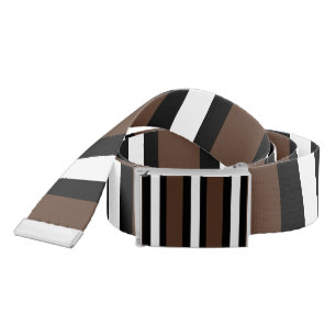 Brown, black and white stripes belt