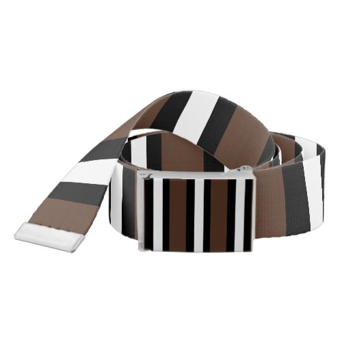 Brown black and white stripes  belt