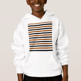 Brown Black and white stripes design Hoodie