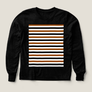 Brown Black and white stripes design Tri-Blend Shirts