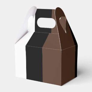 Brown, black and white stripes  favor boxes