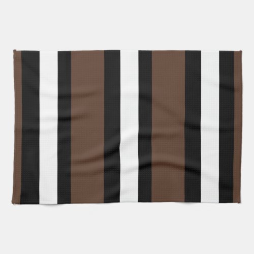 Brown black and white stripes  kitchen towel