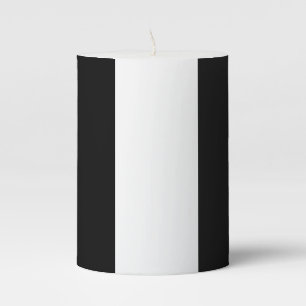 Brown, black and white stripes pillar candle