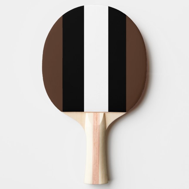 Brown, black and white stripes  ping pong paddle (Front)