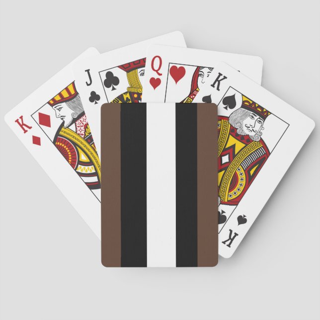 Brown, black and white stripes  poker cards (Back)