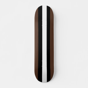 Brown, black and white stripes skateboard