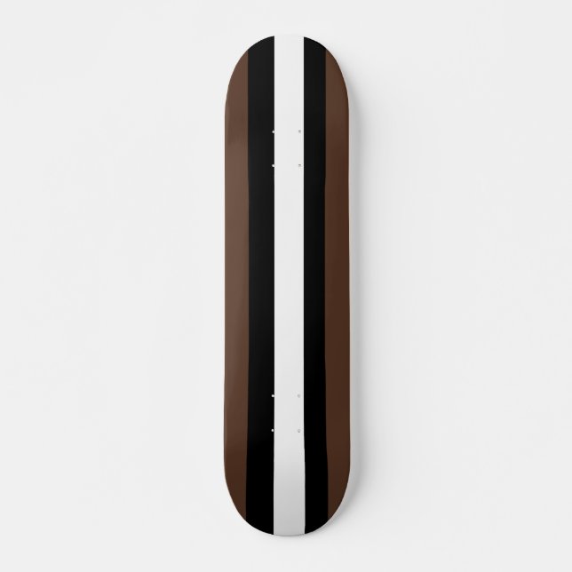 Brown, black and white stripes  skateboard (Front)