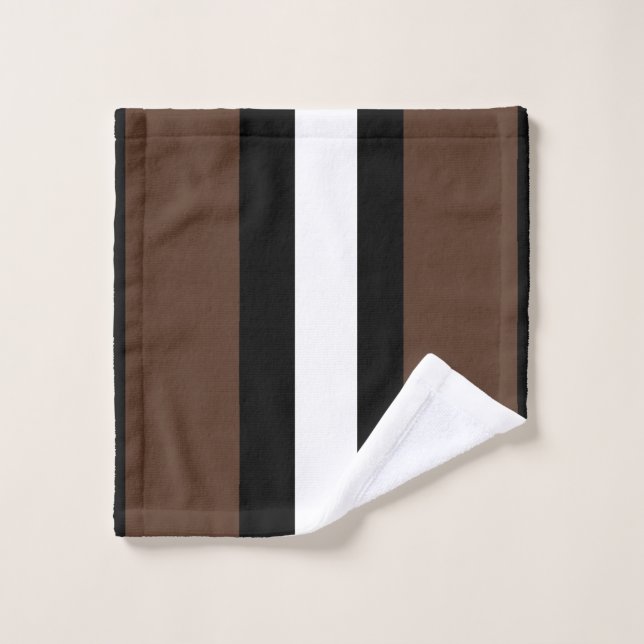Brown, black and white stripes  wash cloth (Wash Cloth)