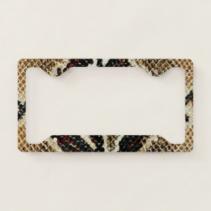 brown black beige animal print snake print license plate frame
