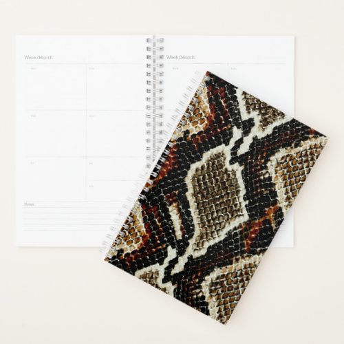 brown black beige animal print snake print planner