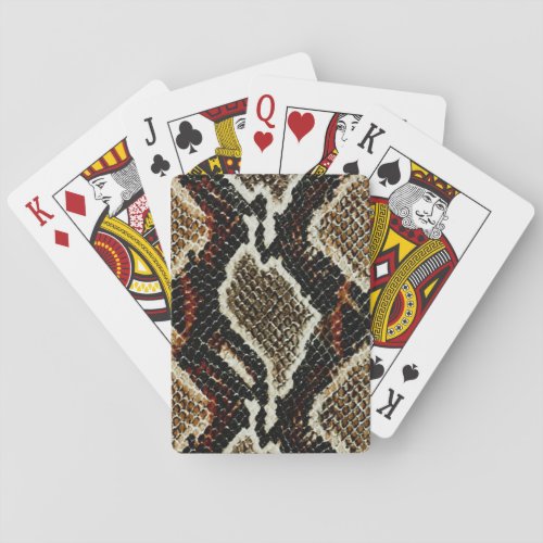 brown black beige animal print snake print playing cards