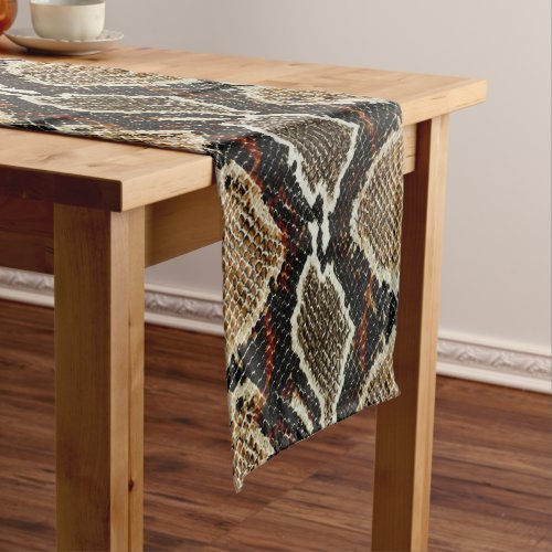 brown black beige animal print snake print short table runner