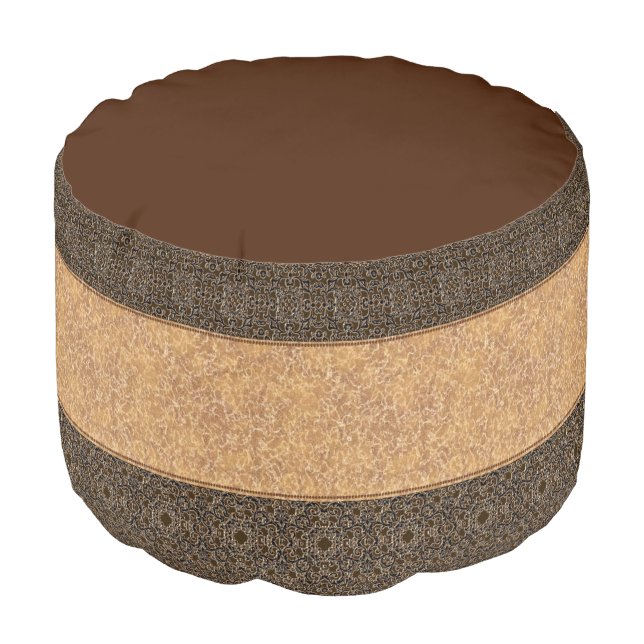 Brown Black Beige Autumn Footrest Pouf (Angled Front)