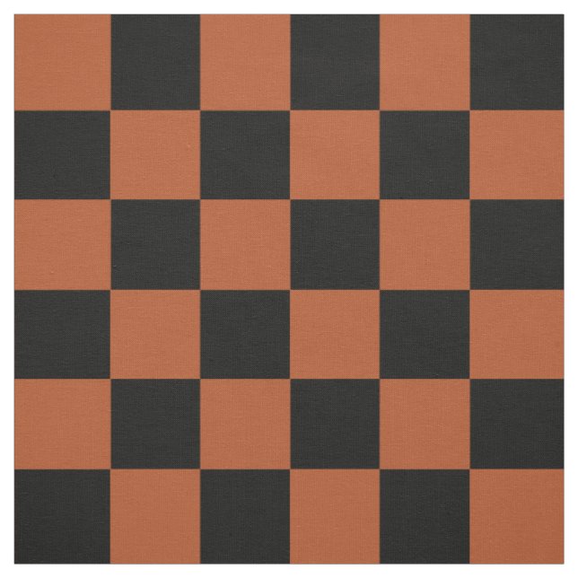Brown Black Checkered Check Pattern Fabric (Swatch)