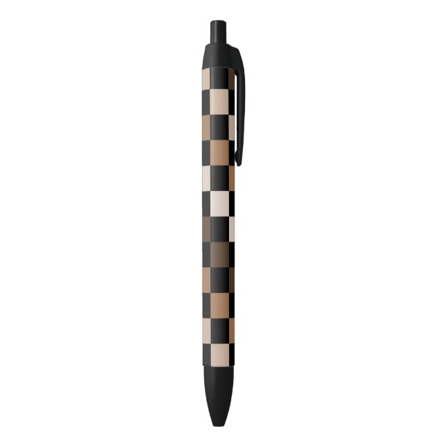 Brown Black Checkered Gingham Pattern Pen (Bottom (Vertical))