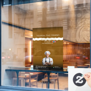 Brown Black Chef Restaurants and Food Lovers Window Cling