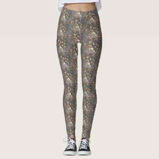 Brown Black Chicken Feathers Pattern Legging