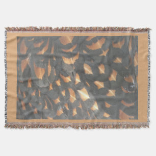Brown Black Chicken Feathers Pattern Throw Blanket