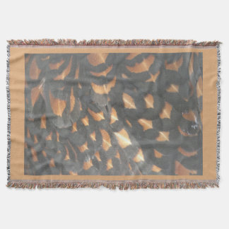 Brown Black Chicken Feathers Pattern Throw Blanket