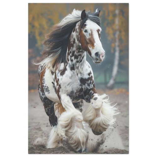 Brown Black Clydesdale Horse Decoupage  Tissue Paper