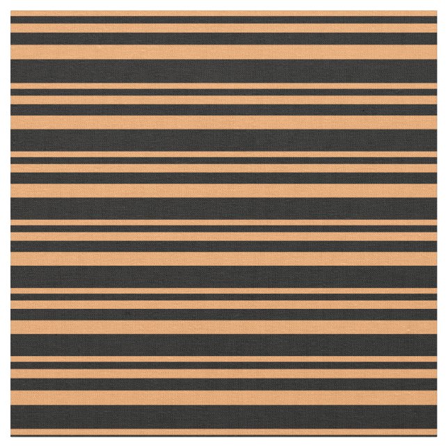 Brown & Black Colored Stripes/Lines Pattern Fabric (Close Up)