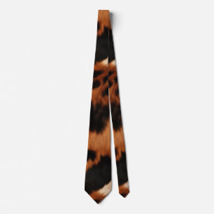 Brown Black Cream Cowhide Neck Tie