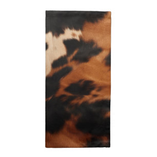 Brown Black Cream Cowhide Western  Cloth Napkin