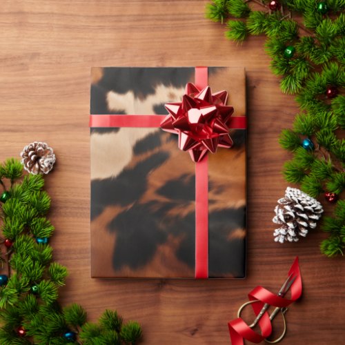 Brown Black Cream Cowhide Wrapping Paper