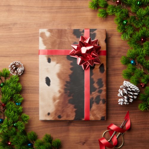 Brown Black Cream Cowhide Wrapping Paper