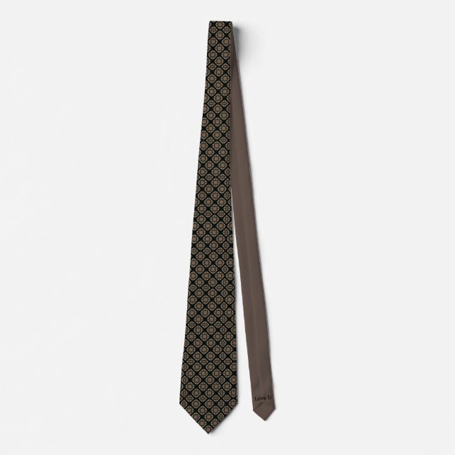 Brown Black Diagonal Pattern Subtle Touch Formal  Neck Tie (Front)