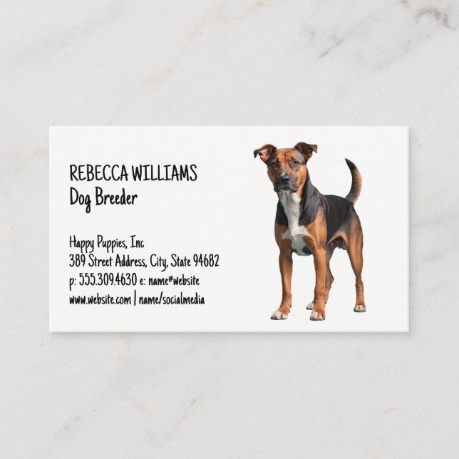 Brown Black Dog Alert | Animal Services Business Card (Front)