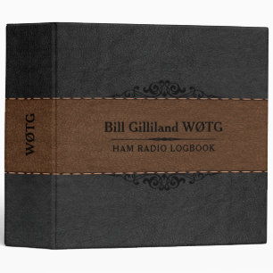 Brown & Black Faux Leather Black Swirl Accent 3 Ring Binder