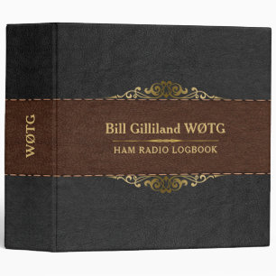 Brown & Black Faux Leather Gold Swirl Accent 3 Ring Binder