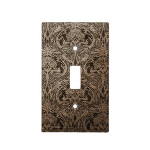 Brown, black, floral, art nouveau, belle epoque, light switch cover