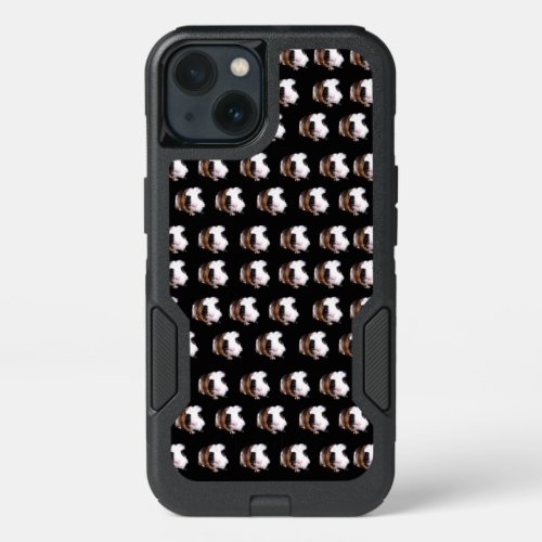 Brown Black Fluffy Guinea Pig Pattern iPhone 13 Case