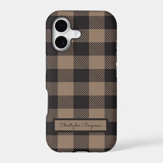 Brown Black Gingham Buffalo Plaid Farmhouse iPhone 17 Case