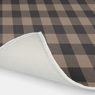 Brown Black Gingham Buffalo Plaid Farmhouse Outdoor Rug
