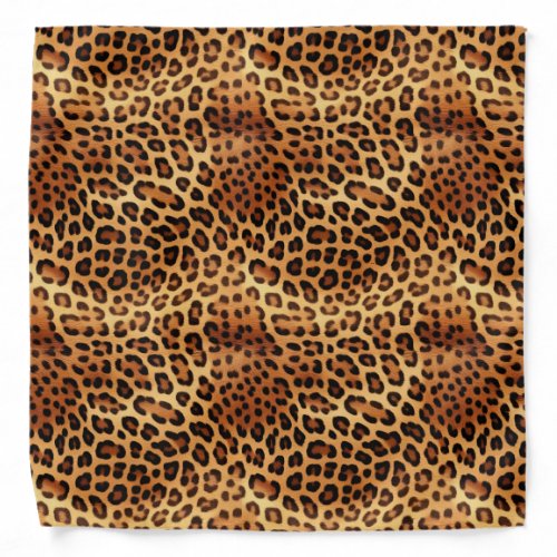 Brown Black Golden Leopard Print Bandana