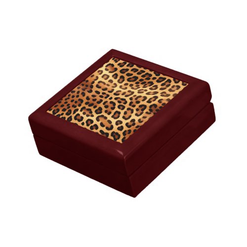 Brown Black Golden Leopard Print Gift Box