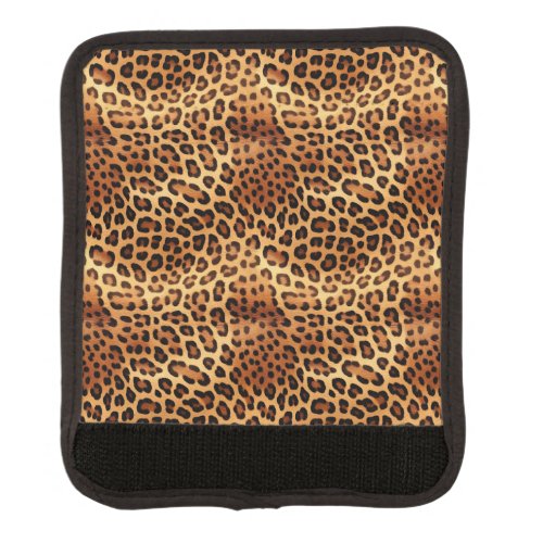 Brown Black Golden Leopard Print Luggage Handle Wrap