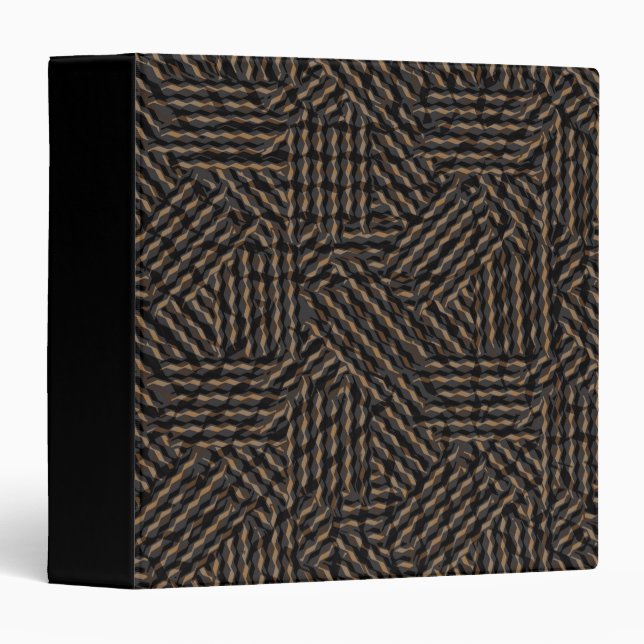 Brown black grey abstract  3 ring binder (Front/Spine)