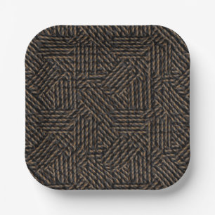 Brown black grey abstract  paper plates