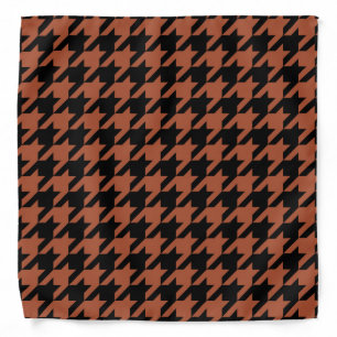 Brown Black Houndstooth Check Bandana